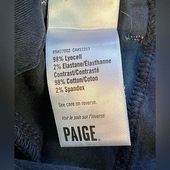 PAIGE Mayslie Jogger in navy with black velvet side stripe utility cargo pant 28 - Picture 8 of 10